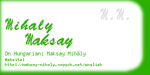 mihaly maksay business card